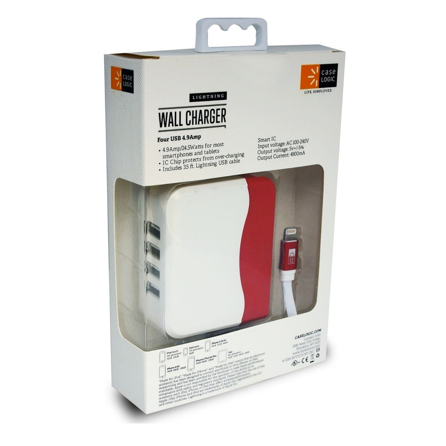 Cargador de pared 4 Puertos con cable Lightning Case Logic - ForwardContigo