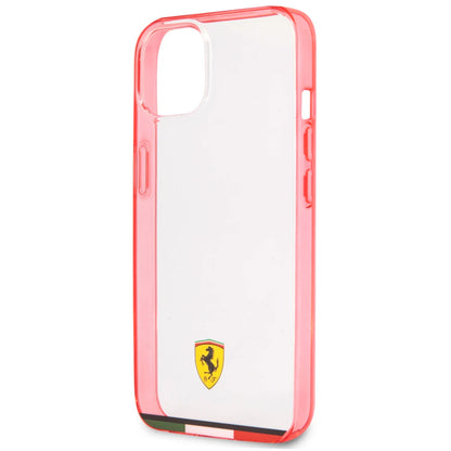 Case/Funda Ferrari Transparente Italia con Contorno Rojo iPhone 13