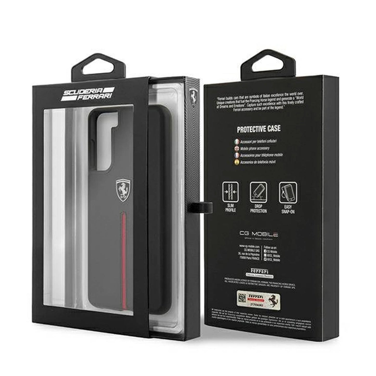 Funda Case Negra Franja Roja Ferrari Samsung S21