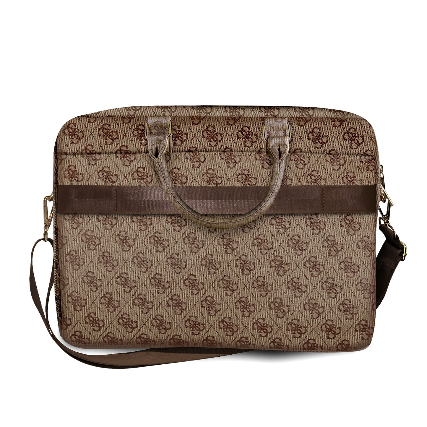 Bolso/Portafolio Guess Diseño 4G con Logo 4G de Metal Color Café