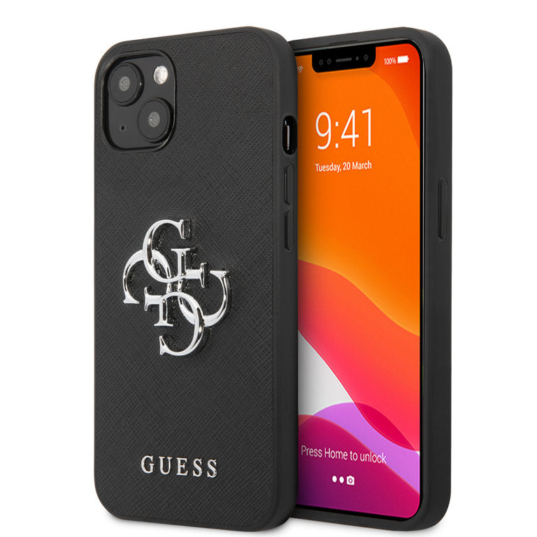 Case/Funda Guess Saffiano Big 4G Metal Negro iPhone 13 –