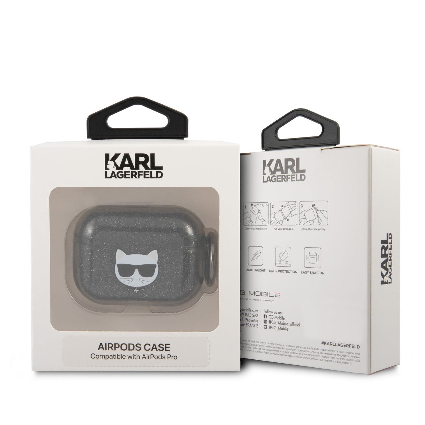 Case/Funda Karl Lagerfeld & Choupette de TPU con Brillos AirPods Pro / Pro 2