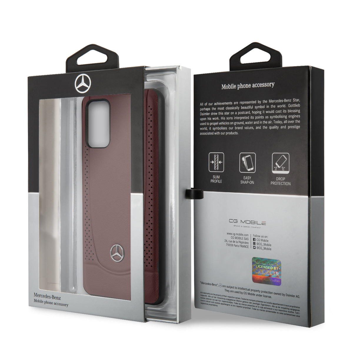 Case Funda Mercedes Benz Piel roja grabada Samsung Galaxy S20 Plus - ForwardContigo