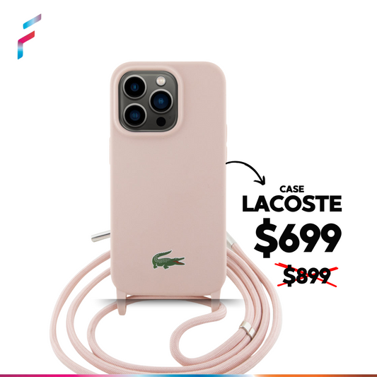 Case Lacoste Logo Impreso con Correa iPhone 15 Pro Max