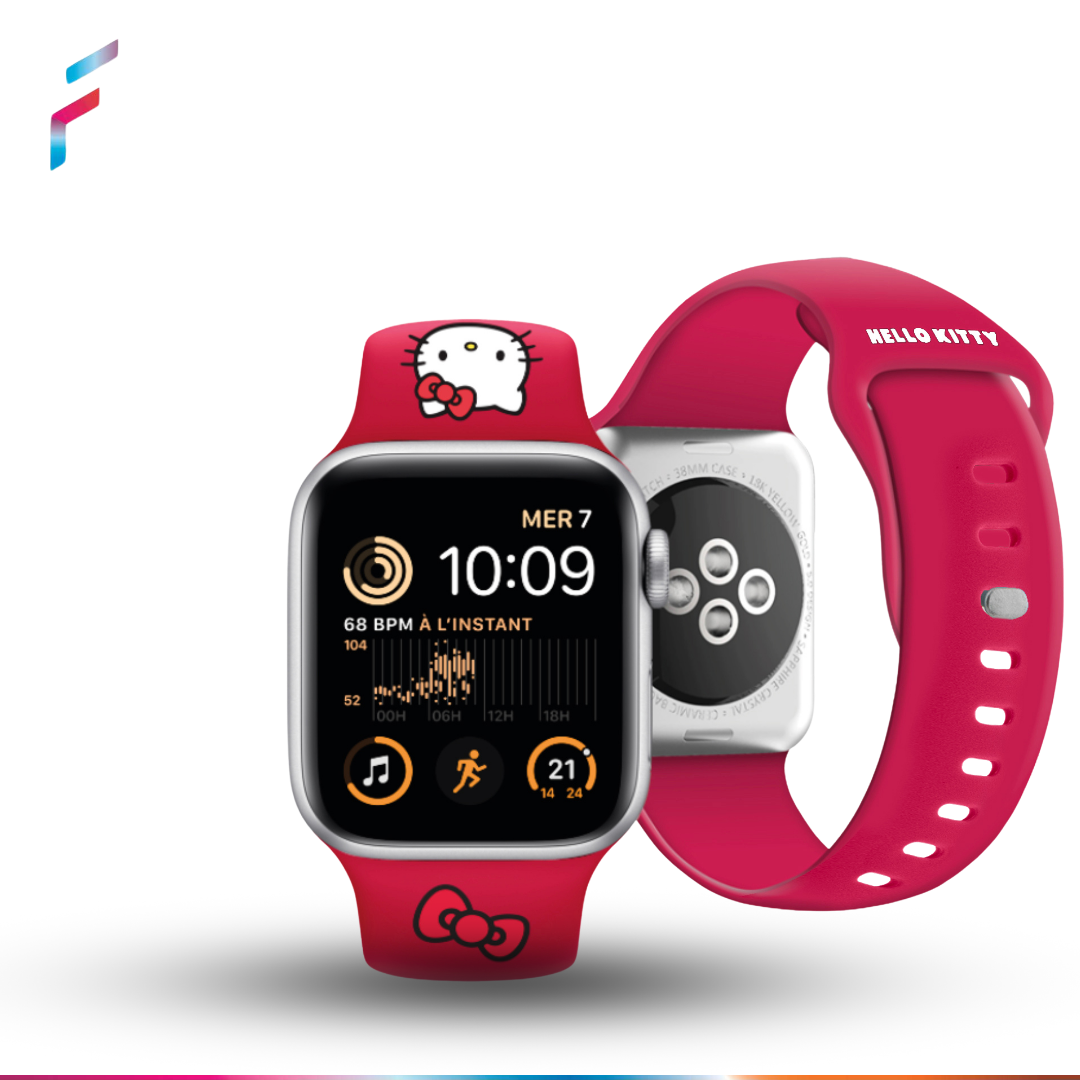 Correa Hello Kitty Silicon para Apple Watch 38/40 mm Roja – Estilo y Comodidad