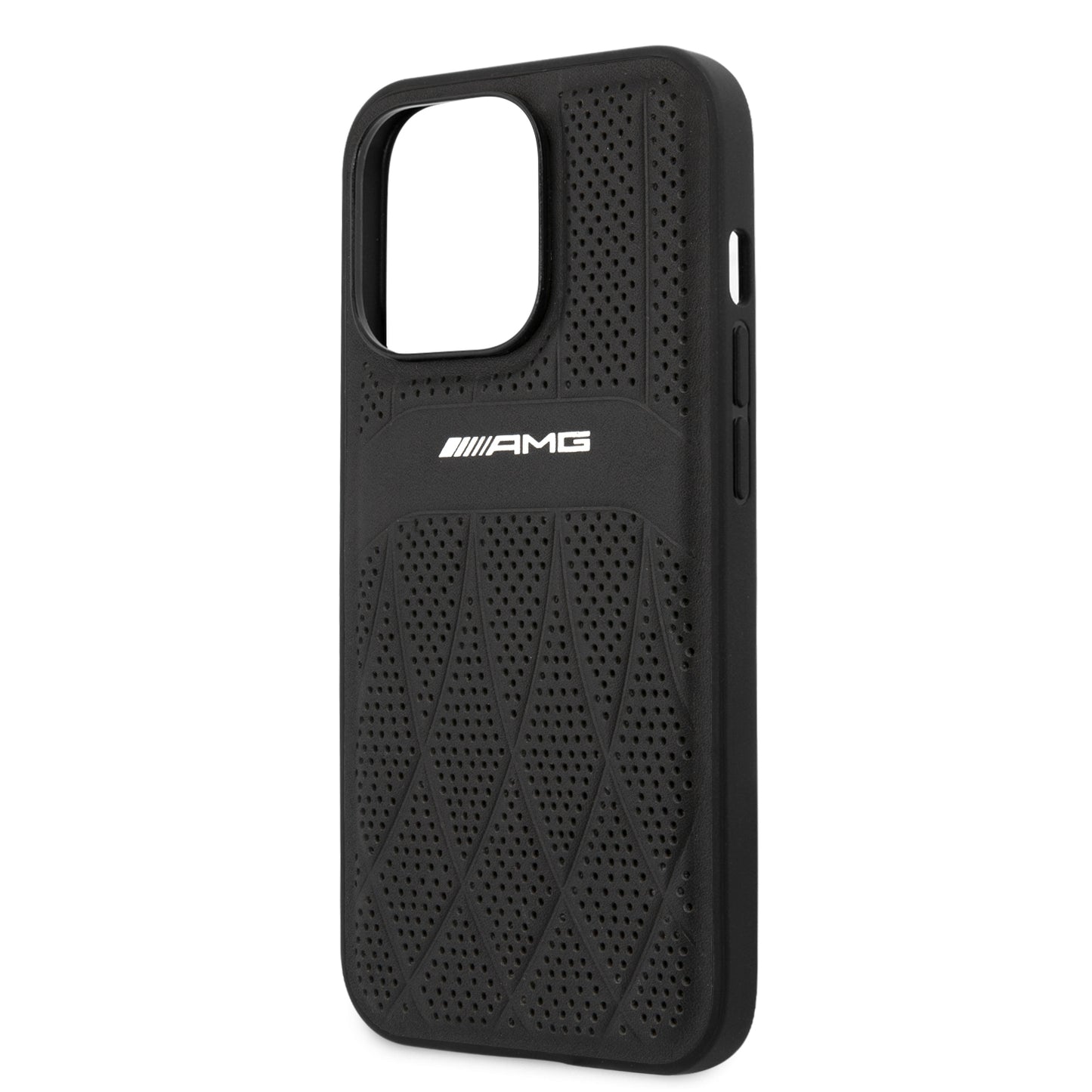 Funda AMG de Piel Perforada para iPhone 13 Pro Max - Negro | Case de Lujo Original