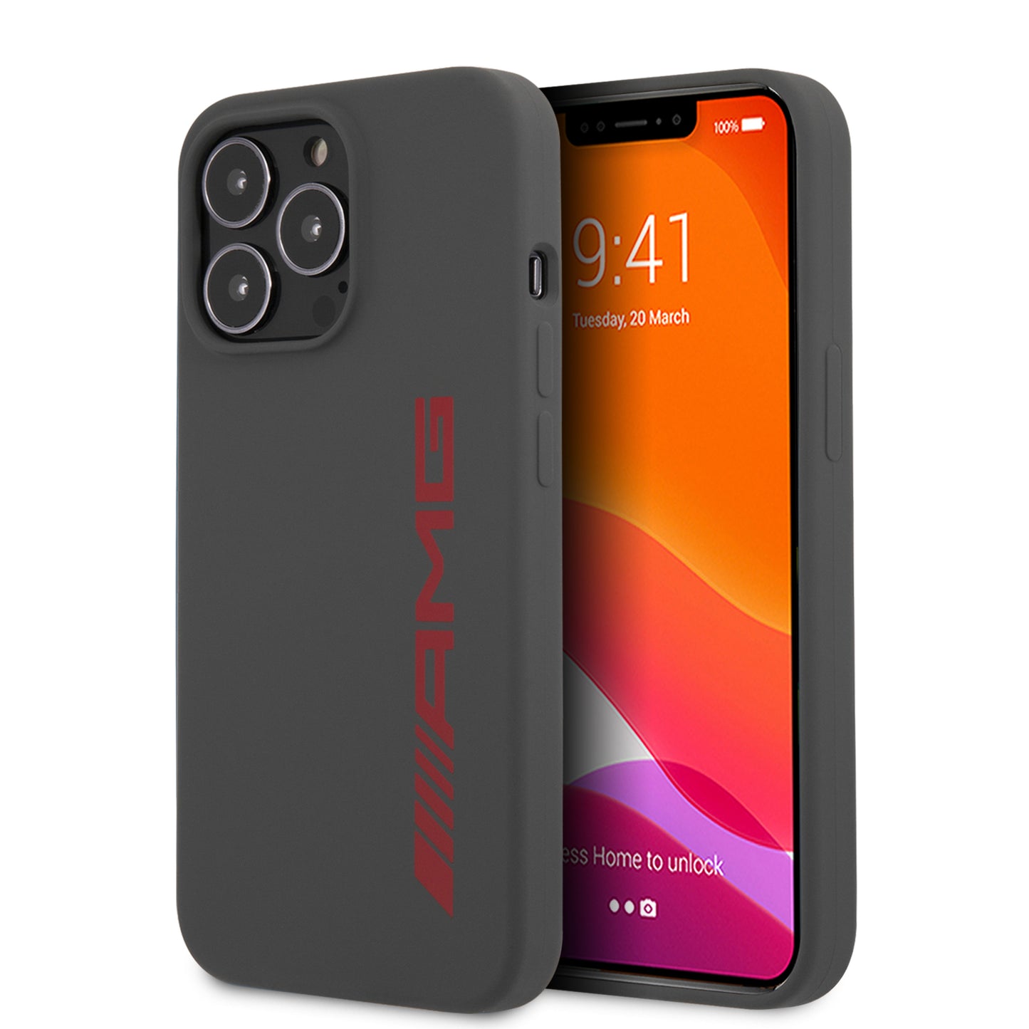 Funda AMG de Silicón para iPhone 13 Pro Max - Gris | Case Original Mercedes-Benz