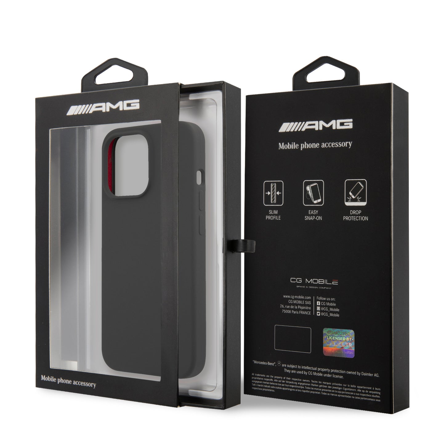 Funda AMG de Silicón para iPhone 13 Pro Max - Gris | Case Original Mercedes-Benz
