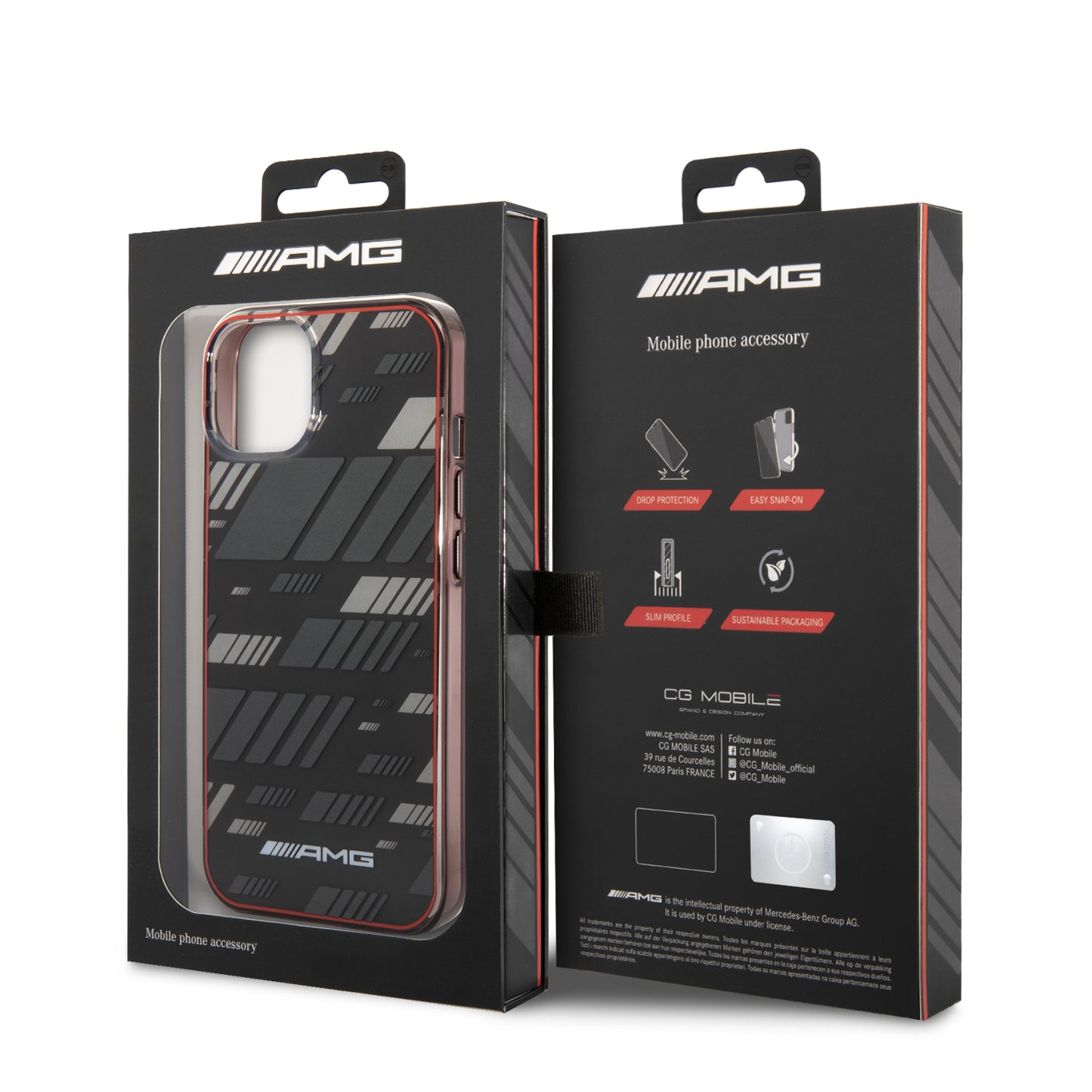 Funda AMG con Gráficos Deportivos para iPhone 14 Plus - Negro | Case Original