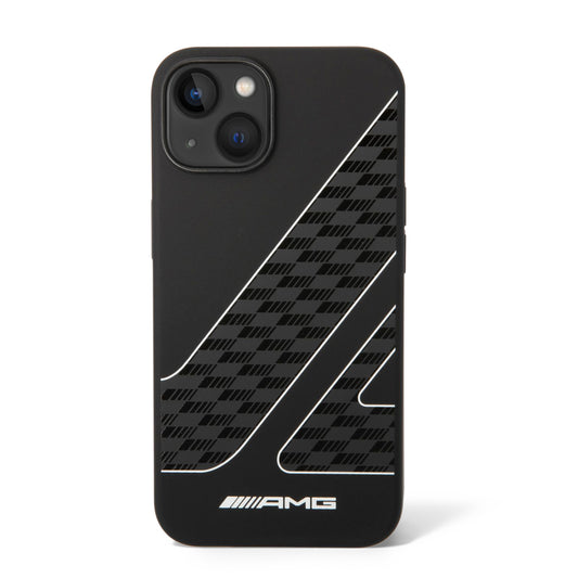 Funda AMG Patrón Bandera para iPhone 14 Plus - Negro | Case Original Mercedes-Benz