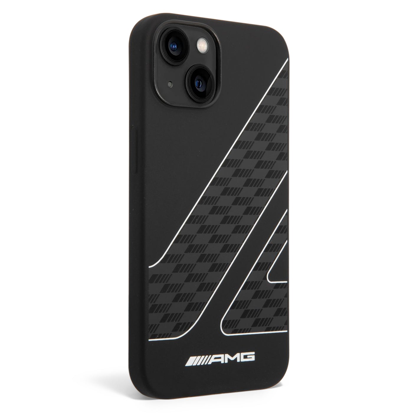 Funda AMG Patrón Bandera para iPhone 14 Plus - Negro | Case Original Mercedes-Benz