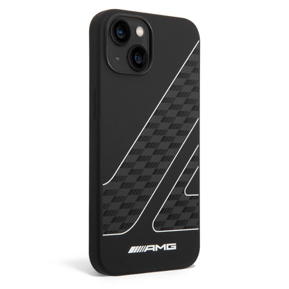 Funda AMG Patrón Bandera para iPhone 14 Plus - Negro | Case Original Mercedes-Benz