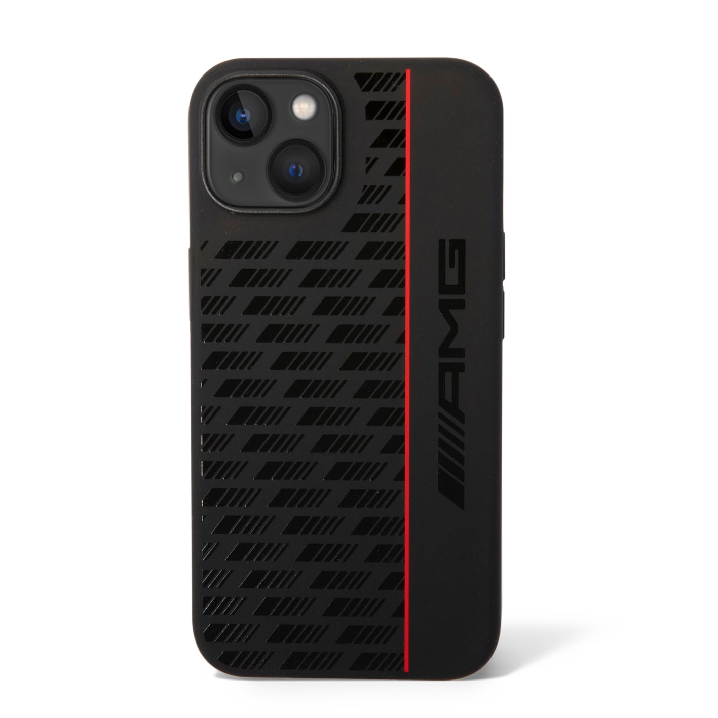 Funda AMG de Silicón con Línea Vertical para iPhone 14 Plus - Negro | Case Original