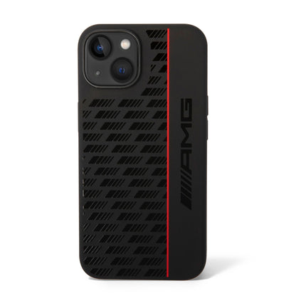 Funda AMG de Silicón con Línea Vertical para iPhone 14 Plus - Negro | Case Original