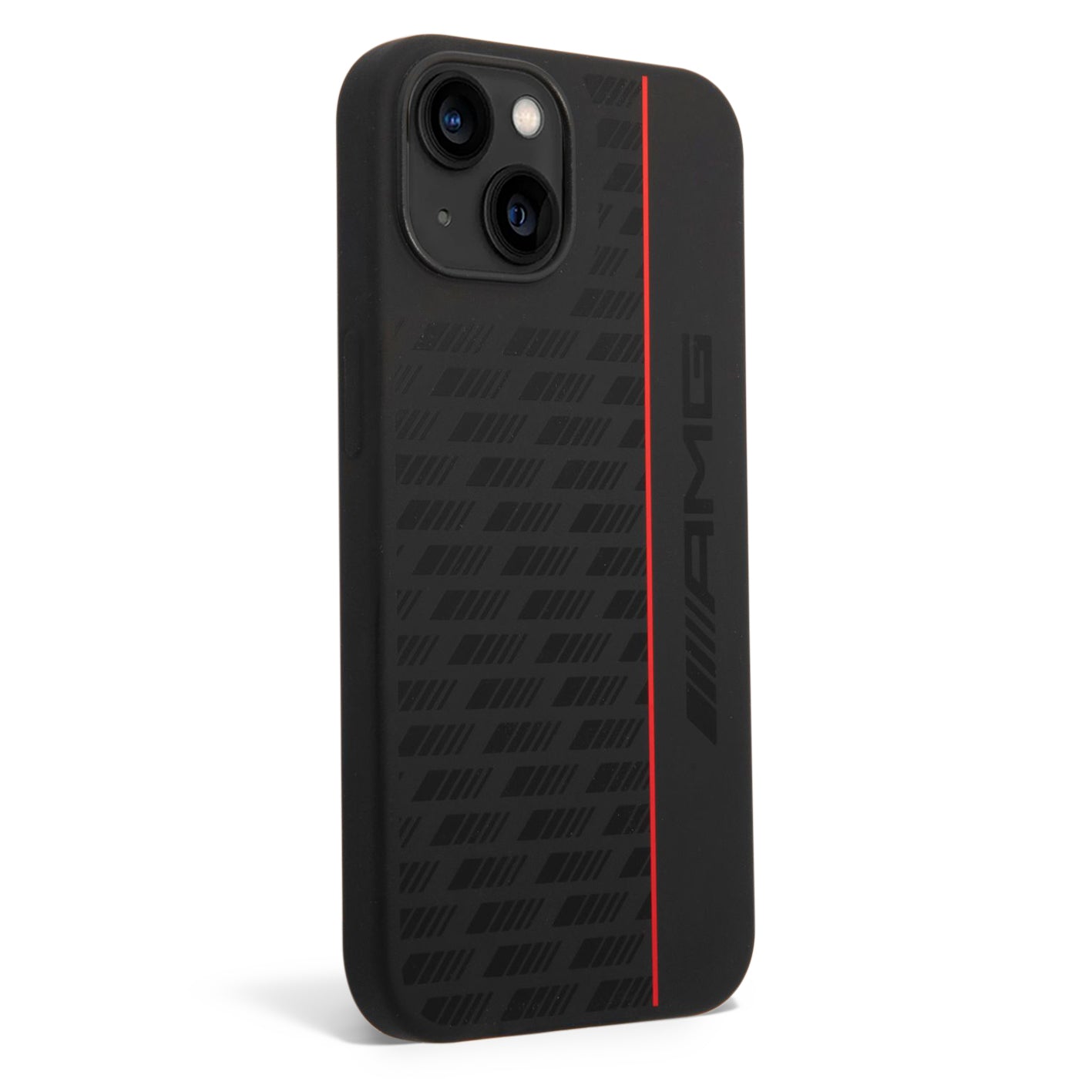 Funda AMG de Silicón con Línea Vertical para iPhone 14 Plus - Negro | Case Original