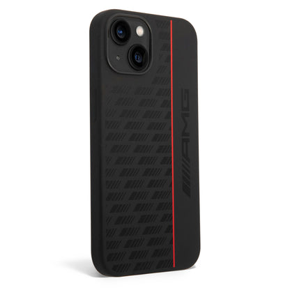 Funda AMG de Silicón con Línea Vertical para iPhone 14 Plus - Negro | Case Original