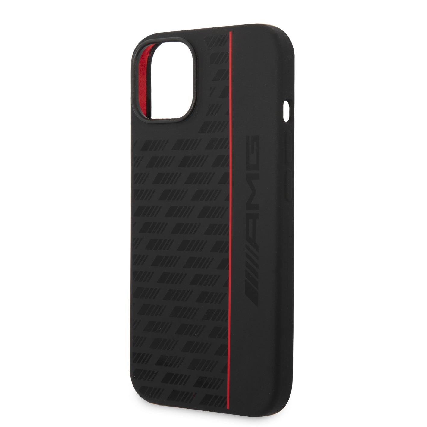 Funda AMG de Silicón con Línea Vertical para iPhone 14 Plus - Negro | Case Original