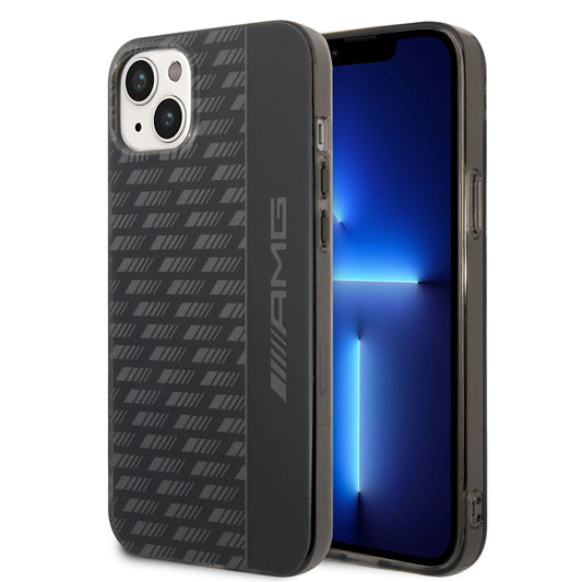 Funda AMG con Patrón Gris para iPhone 14 Plus - Negro | Case Original de Lujo