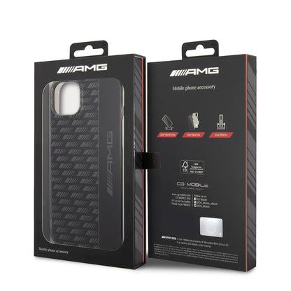 Funda AMG con Patrón Gris para iPhone 14 Plus - Negro | Case Original de Lujo