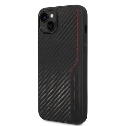 Funda AMG de Fibra de Carbono y Piel para iPhone 14 Plus - Negro | Case Original de Lujo