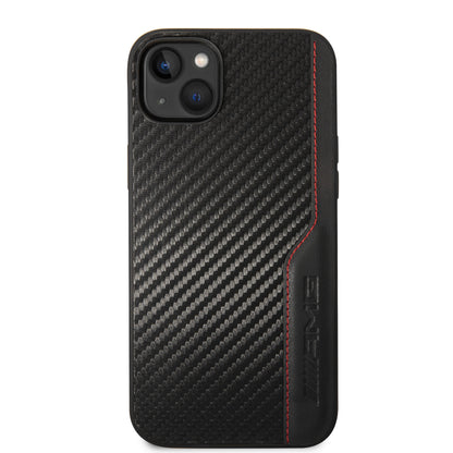 Funda AMG de Fibra de Carbono y Piel para iPhone 14 Plus - Negro | Case Original de Lujo