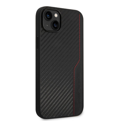 Funda AMG de Fibra de Carbono y Piel para iPhone 14 Plus - Negro | Case Original de Lujo