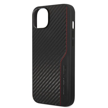 Funda AMG de Fibra de Carbono y Piel para iPhone 14 Plus - Negro | Case Original de Lujo