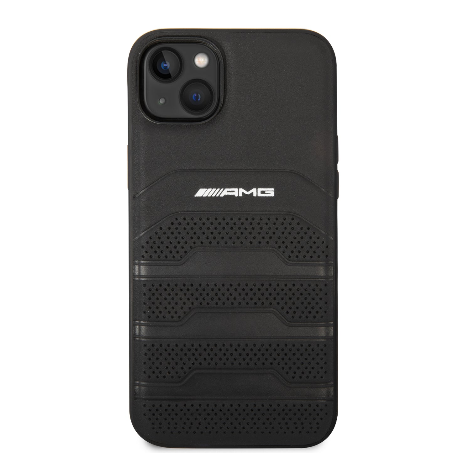Funda AMG de Piel Perforada para iPhone 14 Plus - Negro | Case Original de Lujo