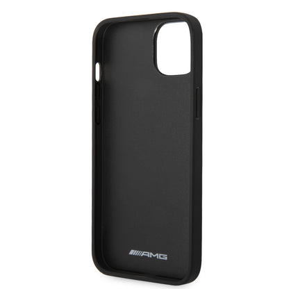 Funda AMG de Piel Perforada para iPhone 14 Plus - Negro | Case Original de Lujo