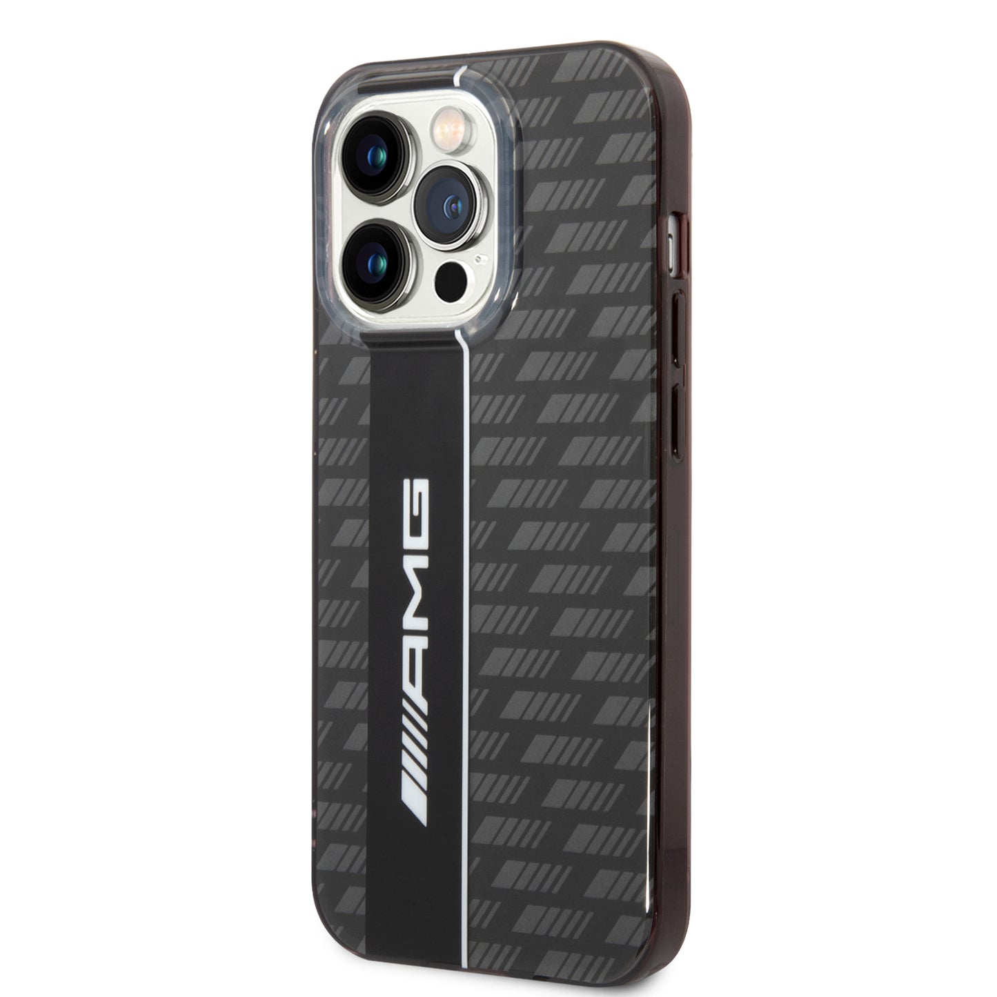 Funda AMG con Patrón Gris para iPhone 14 Pro Max - Negro | Case Original de Lujo