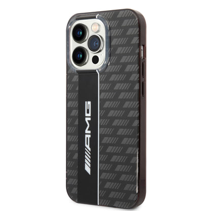 Funda AMG con Patrón Gris para iPhone 14 Pro Max - Negro | Case Original de Lujo