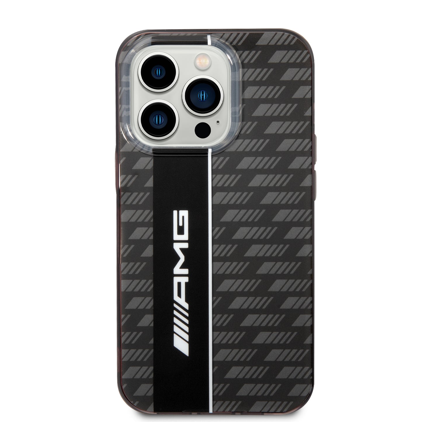 Funda AMG con Patrón Gris para iPhone 14 Pro Max - Negro | Case Original de Lujo