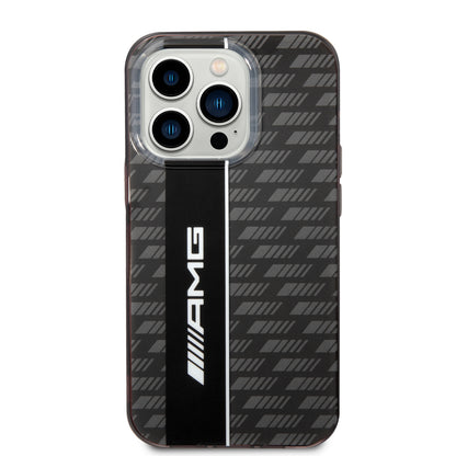 Funda AMG con Patrón Gris para iPhone 14 Pro Max - Negro | Case Original de Lujo