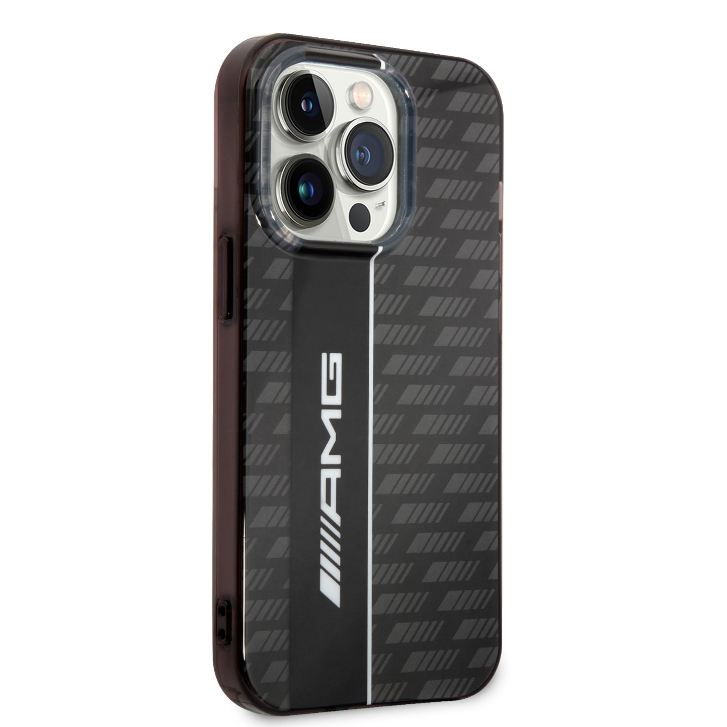 Funda AMG con Patrón Gris para iPhone 14 Pro Max - Negro | Case Original de Lujo