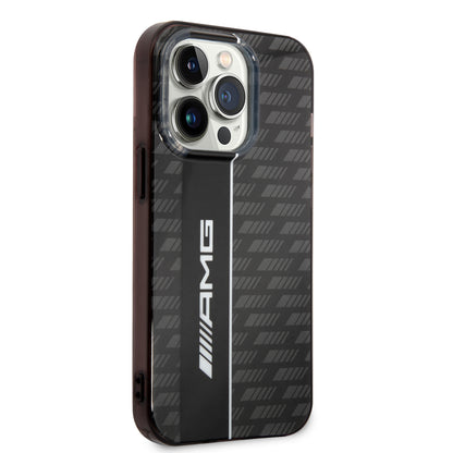 Funda AMG con Patrón Gris para iPhone 14 Pro Max - Negro | Case Original de Lujo
