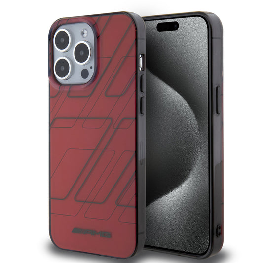 Funda AMG de Lujo para iPhone 15 Pro Max Roja - Patrón de Cuadros | Case Original