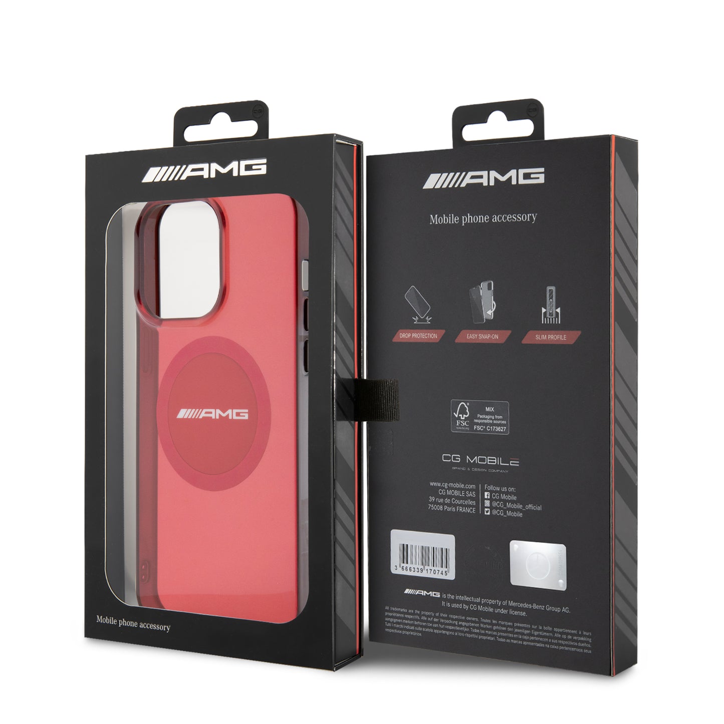 Funda AMG MagSafe para iPhone 15 Pro Max - Rojo Deportivo | Case Original de Lujo