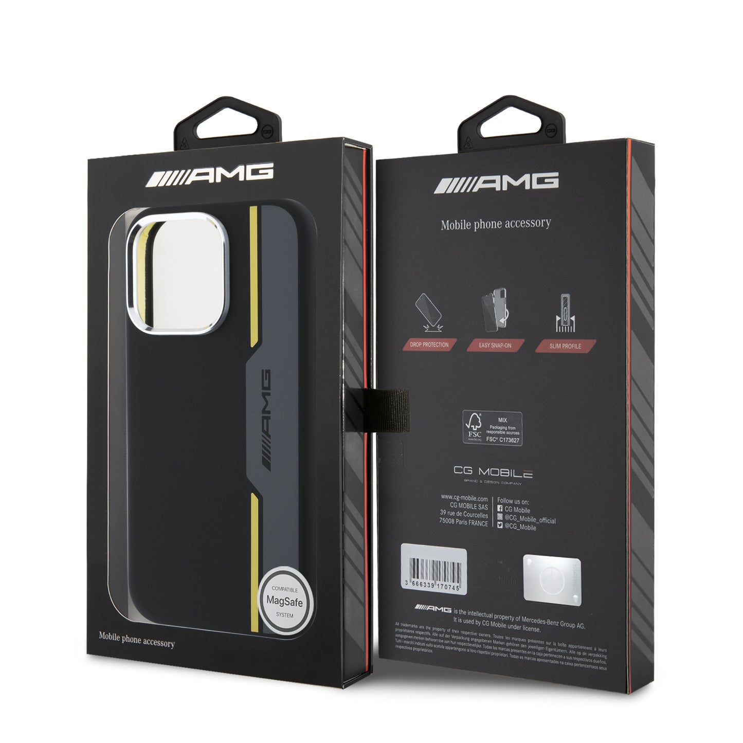 Funda AMG de Silicón Diseño Pista para iPhone 16 Pro Max - Negro | Case Original