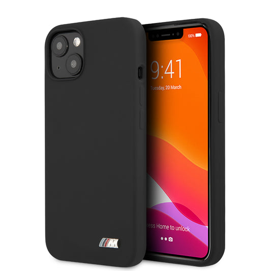 Funda BMW de Silicón con Logo Metálico para iPhone 13 - Negro | Case Original