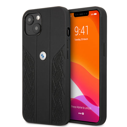 Case BMW de Cuero Perforado para iPhone 13 - Negra | Diseño Deportivo y Elegancia Premium