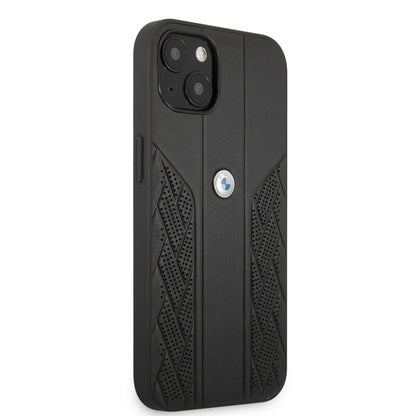 Case BMW de Cuero Perforado para iPhone 13 - Negra | Diseño Deportivo y Elegancia Premium