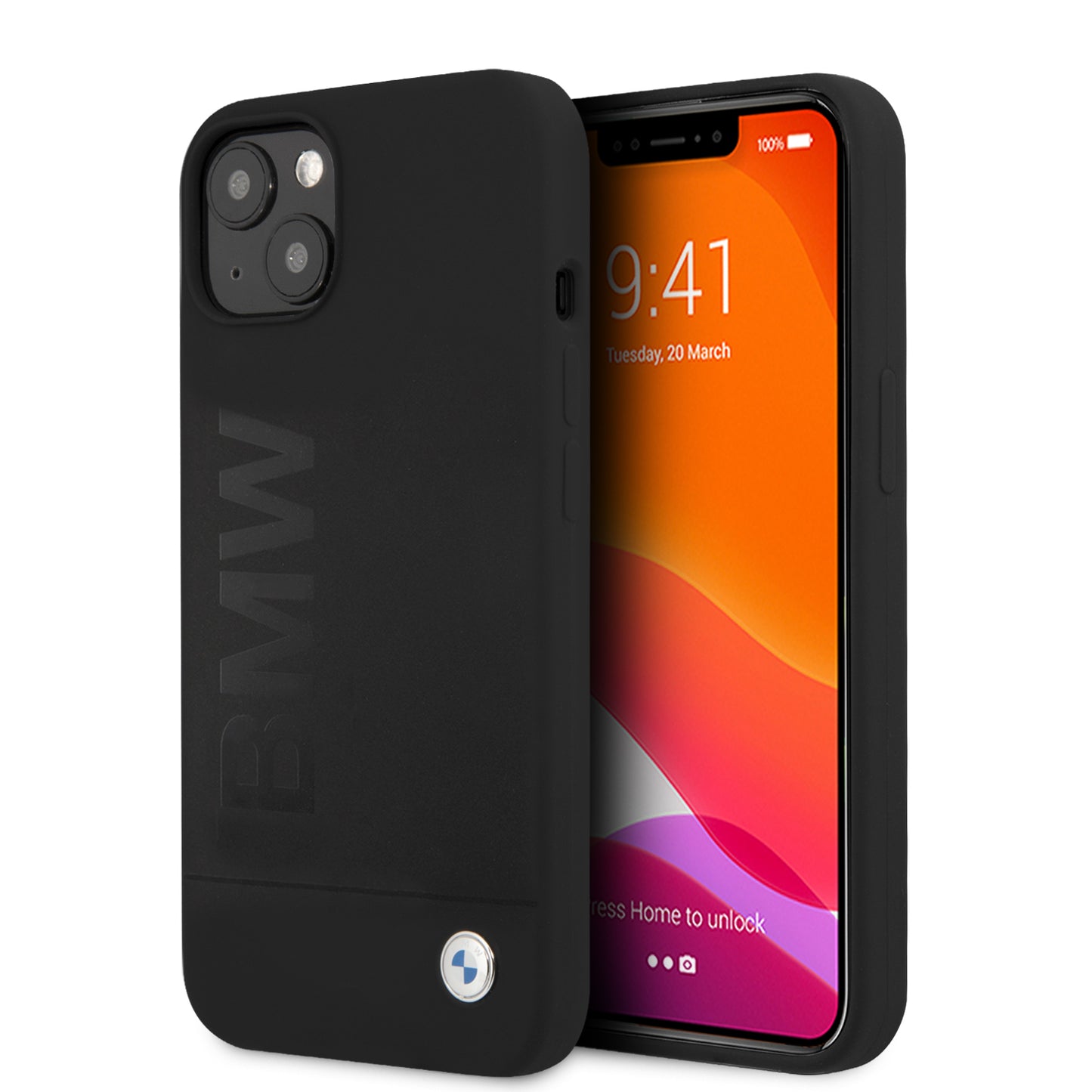 Funda BMW de Silicón con Grabado Premium para iPhone 13 - Negro | Case Original