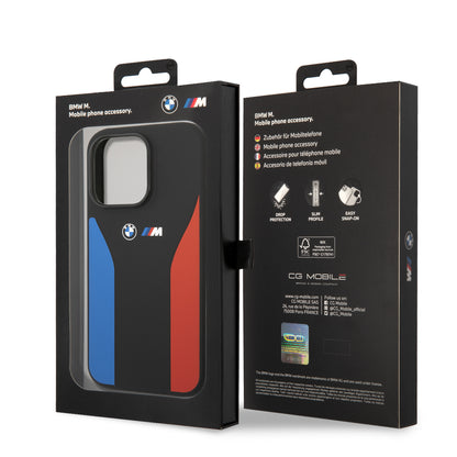 Case BMW Silicon Tricolor para iPhone 14 Pro Negro | Protección y Estilo Exclusivo