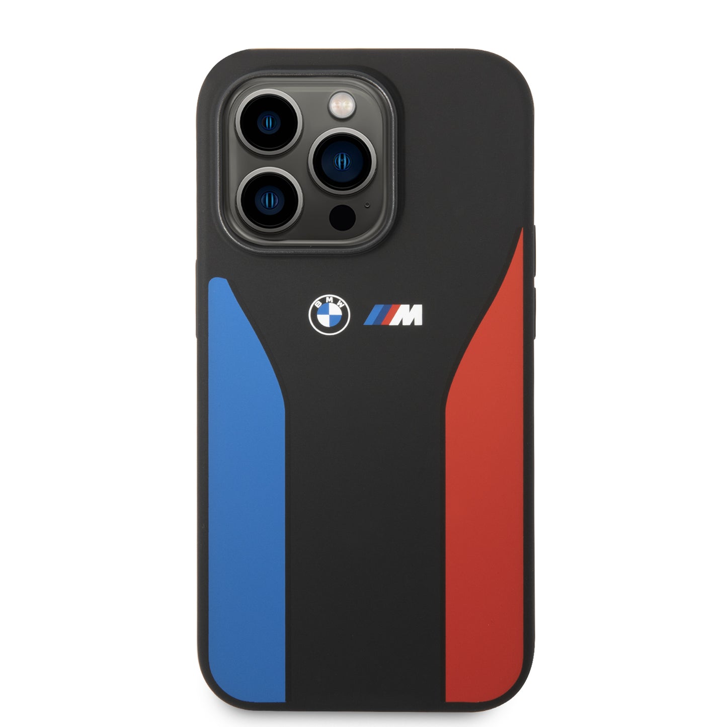 Case BMW Silicon Tricolor para iPhone 14 Pro Negro | Protección y Estilo Exclusivo