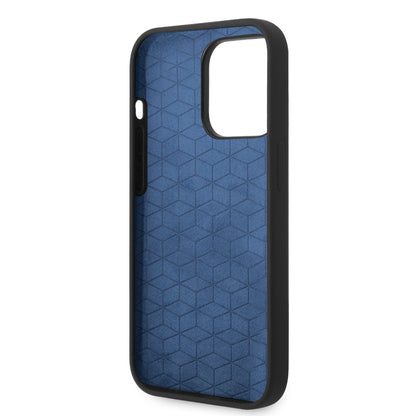 Case BMW Silicona Líneas Horizontales para iPhone 14 Pro - Negra | Estilo Elegante y Protección Suave
