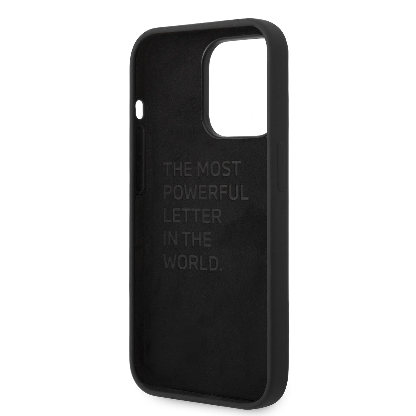 Case BMW Silicona Patrón y Línea para iPhone 14 Pro - Negra | Estilo Moderno y Protección Premium
