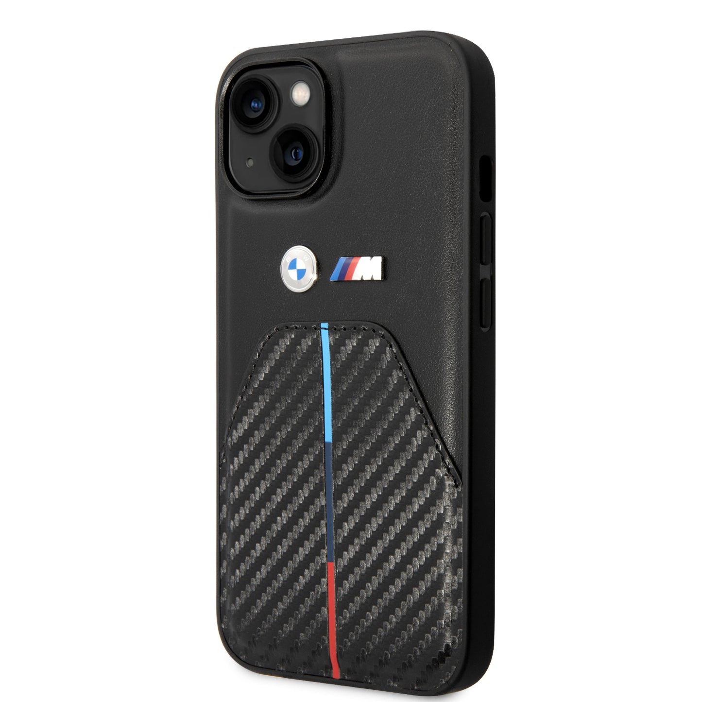Funda BMW de Fibra de Carbono con Logo Metálico para iPhone 14 Plus - Negro | Case Original