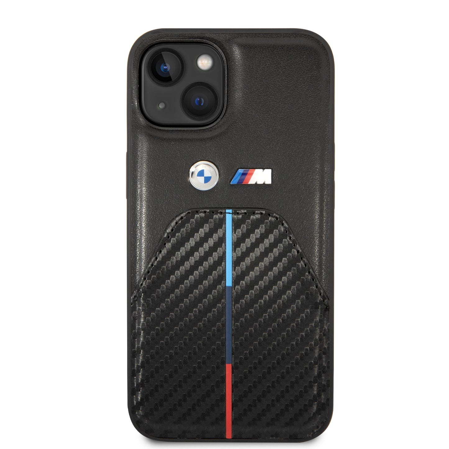 Funda BMW de Fibra de Carbono con Logo Metálico para iPhone 14 Plus - Negro | Case Original