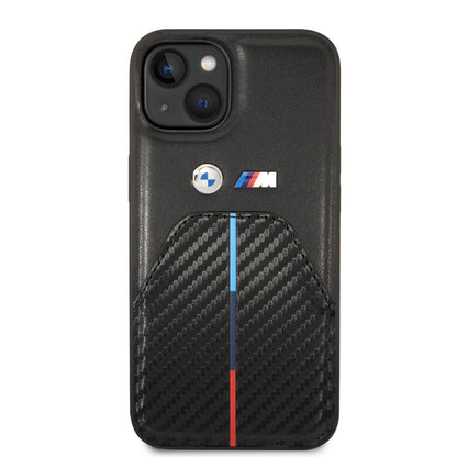 Funda BMW de Fibra de Carbono con Logo Metálico para iPhone 14 Plus - Negro | Case Original