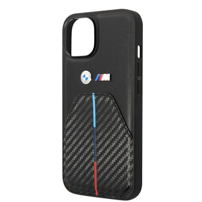 Funda BMW de Fibra de Carbono con Logo Metálico para iPhone 14 Plus - Negro | Case Original